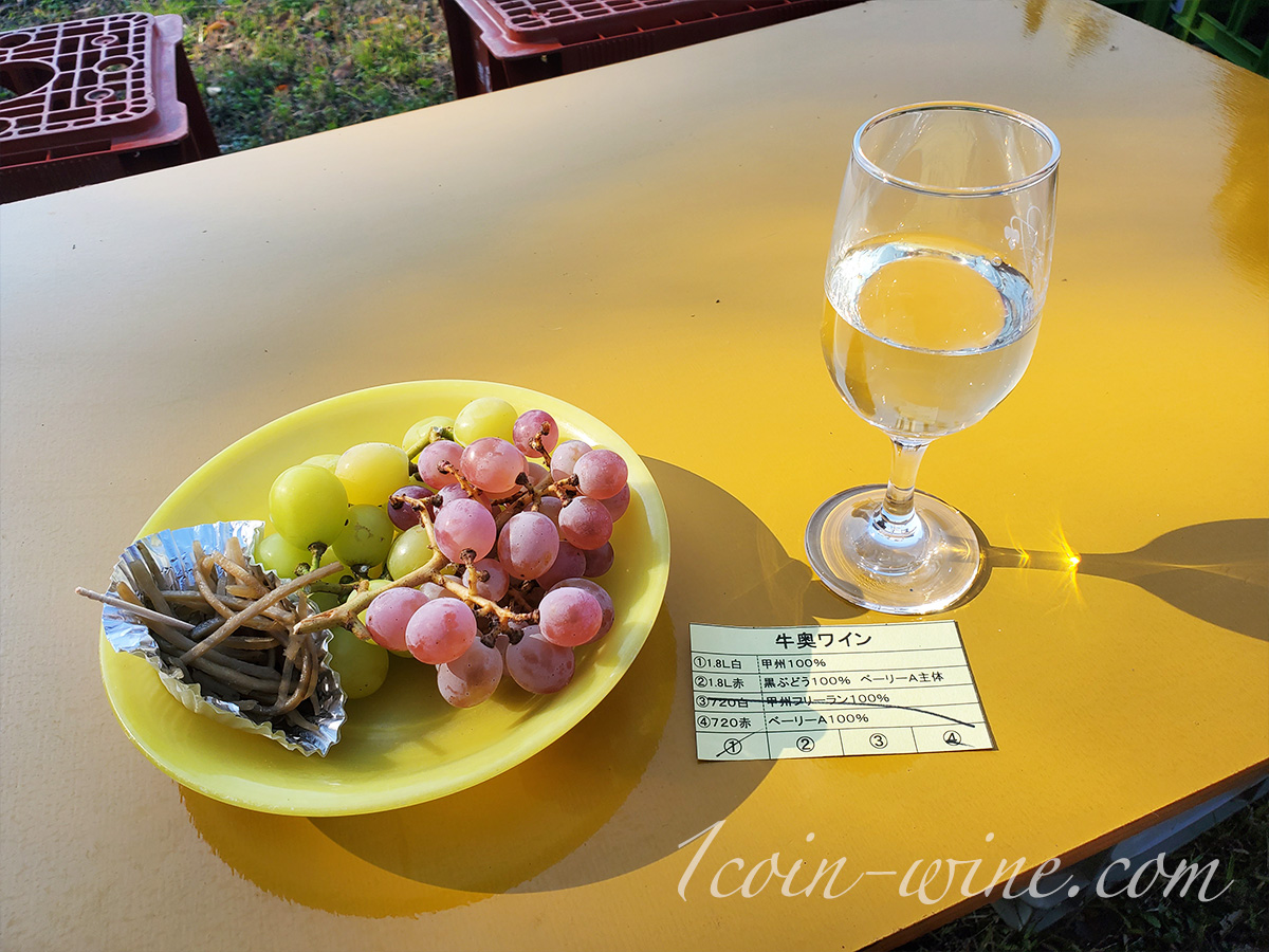 牛奥第一葡萄酒 白とオードブル