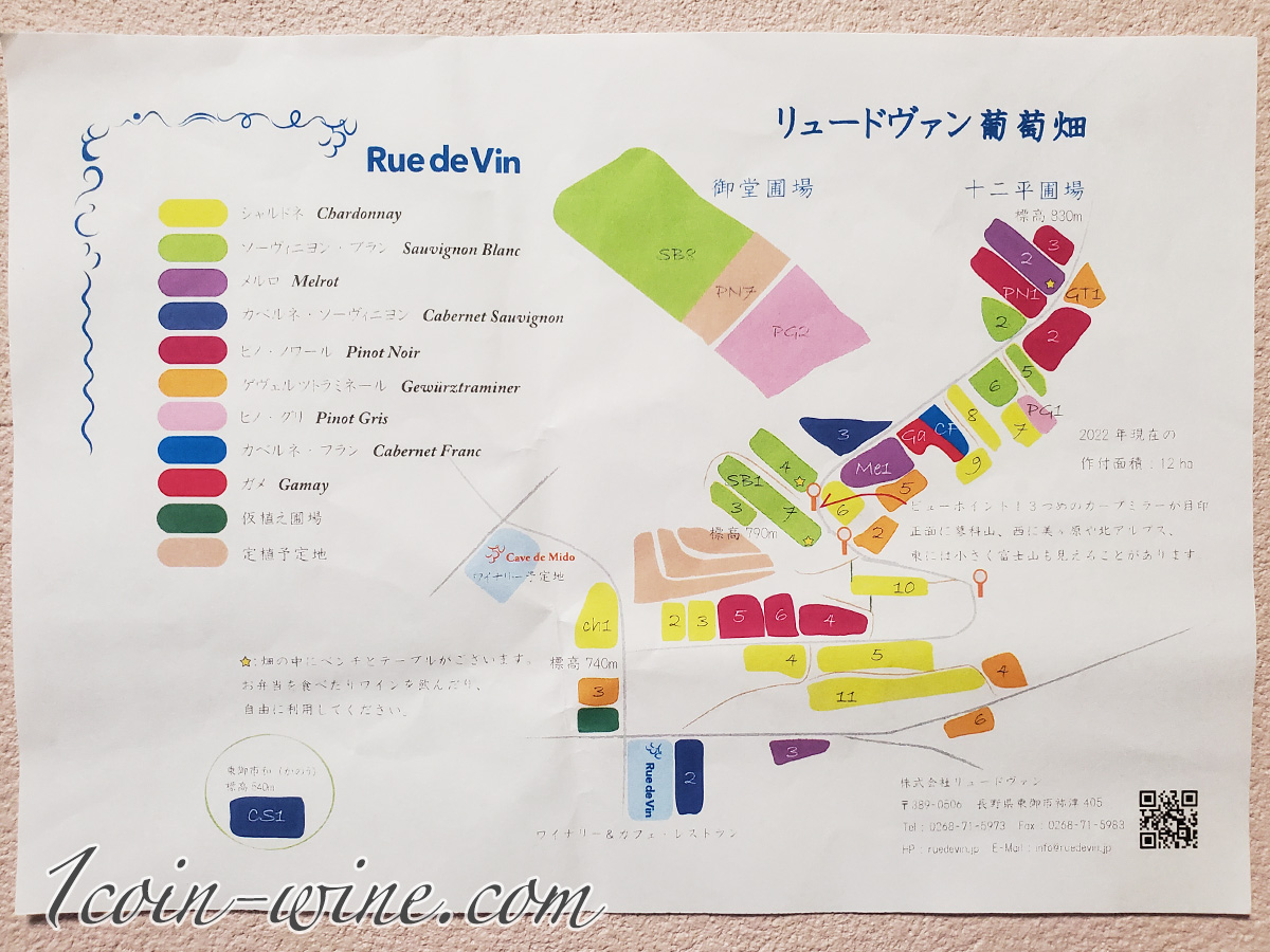 リュードヴァン葡萄畑マップ